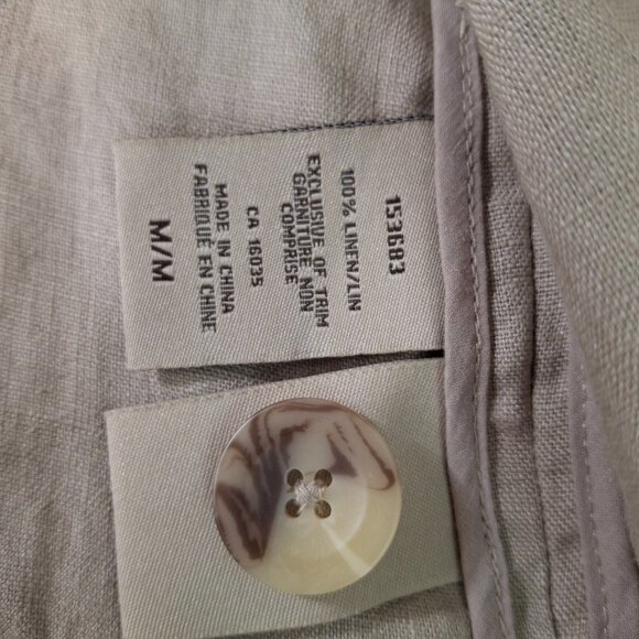 Marvin Richards Womens Tan Natural Linen Cropped Jacket Blazer Size M Vintage - Picture 15 of 15